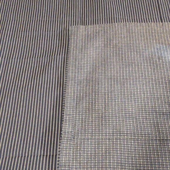 VTG Vogue Sample Denim Duvet Cover RARE Heavy Striped Check 2 Sided 86" x 86" - Picture 11 of 14